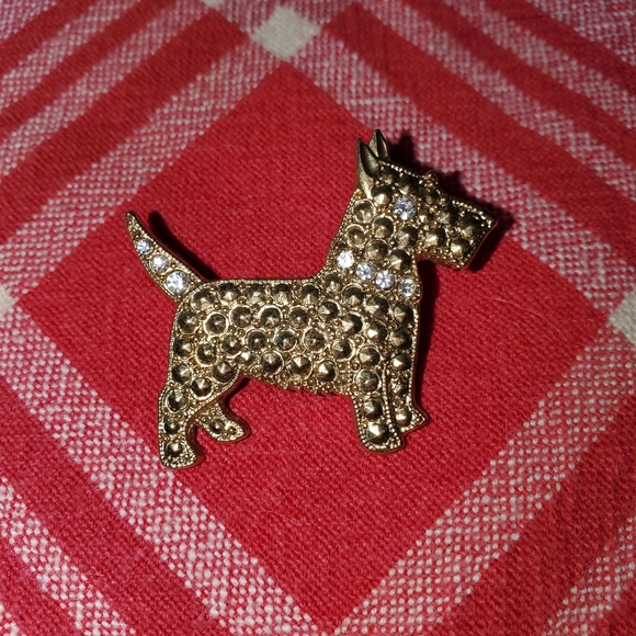 Vintage scottie terrier dog pin with rhine… - Picture 2 of 7